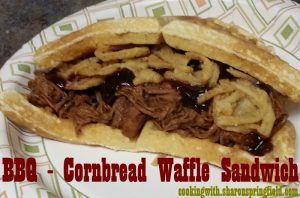 Barbecue Cornbread Waffle Sandwich