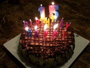 Happy Birthday Son!  Samoas Ice Cream Birthday Cake