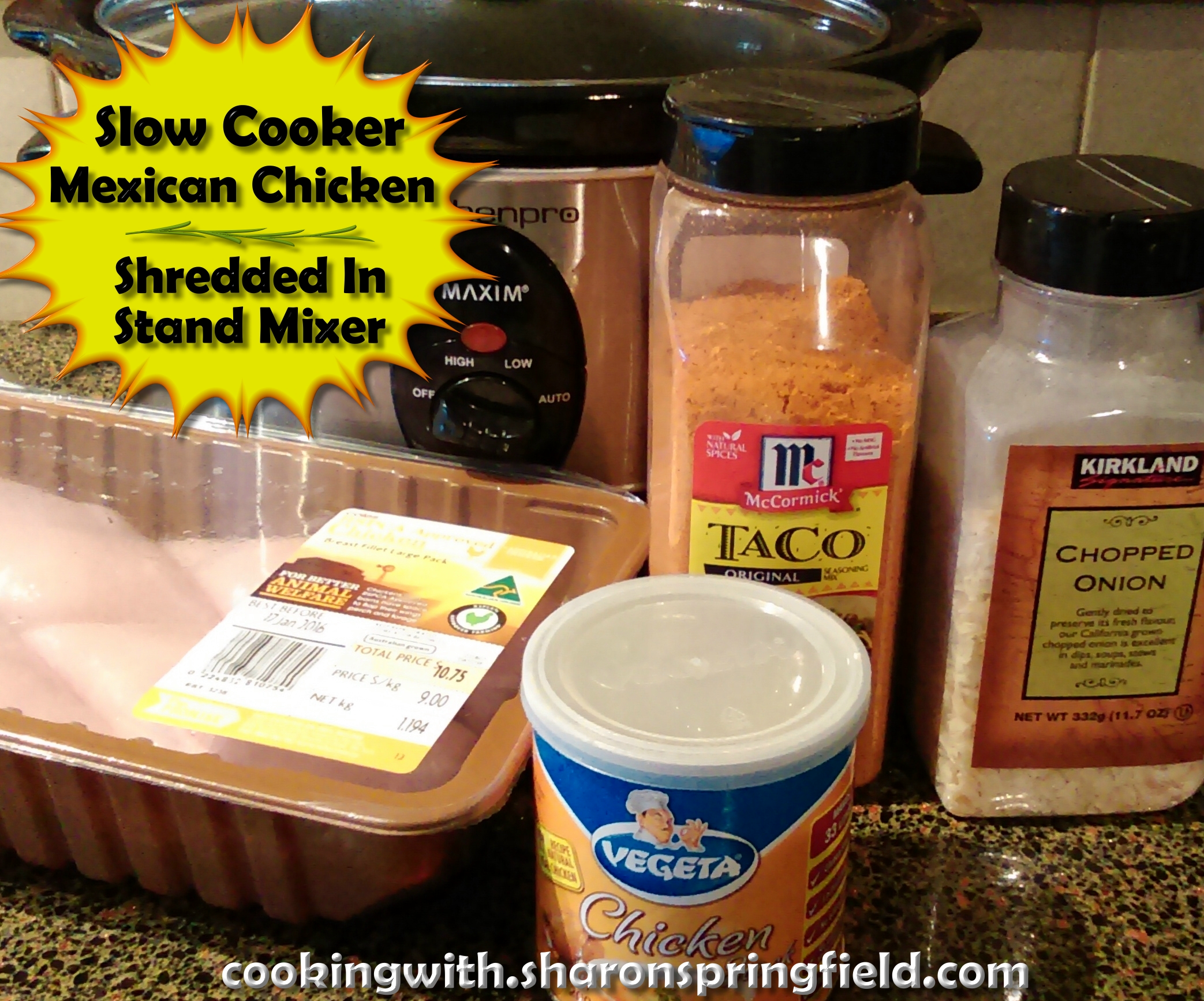 Slow Cooker Mexican Chicken Shredded In Stand Mixer